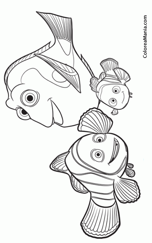 Colorear Dory Marlin Y Nemo Buscando A Dory Dibujo Para Colorear Gratis