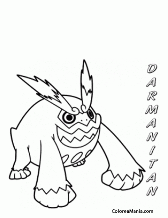 Colorear Darmanitan Pokemon Dibujo Para Colorear Gratis