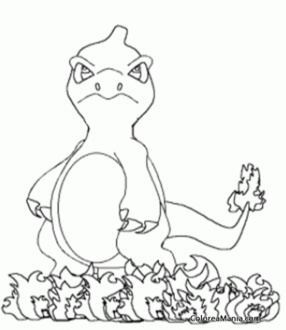 Colorear Charmeleon (Pokemon), dibujo para colorear gratis