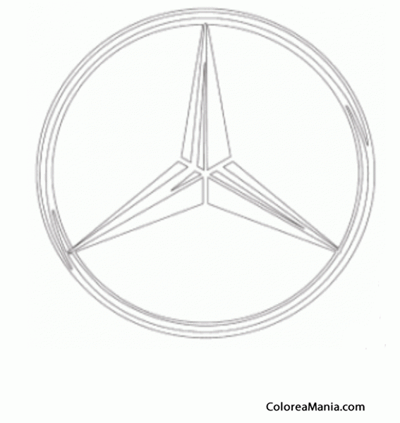 Colorear Mercedes Benz, estrella (Logos Empresas Automovilísticas), dibujo  para colorear gratis