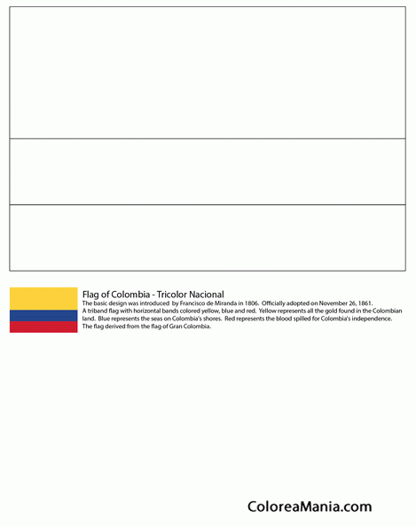 Colorear Colombia Banderas De Paises Dibujo Para Colorear Gratis