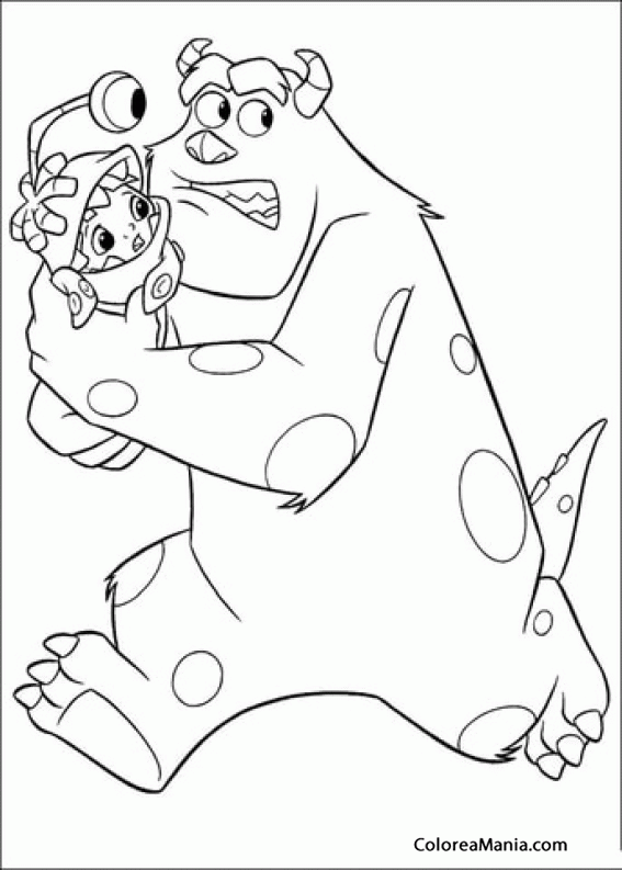 Colorear Sulley Corre Con Boo En Brazos Monstruos S A Dibujo Para Colorear Gratis