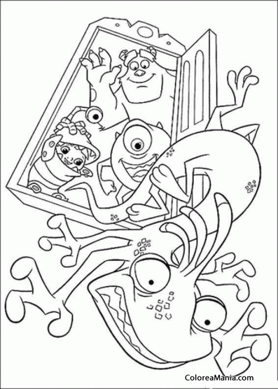 boo coloring page in black and white monsters