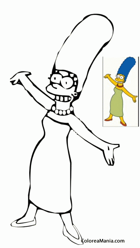 Colorear Marge Simpson Los Simpsons Dibujo Para Colorear Gratis