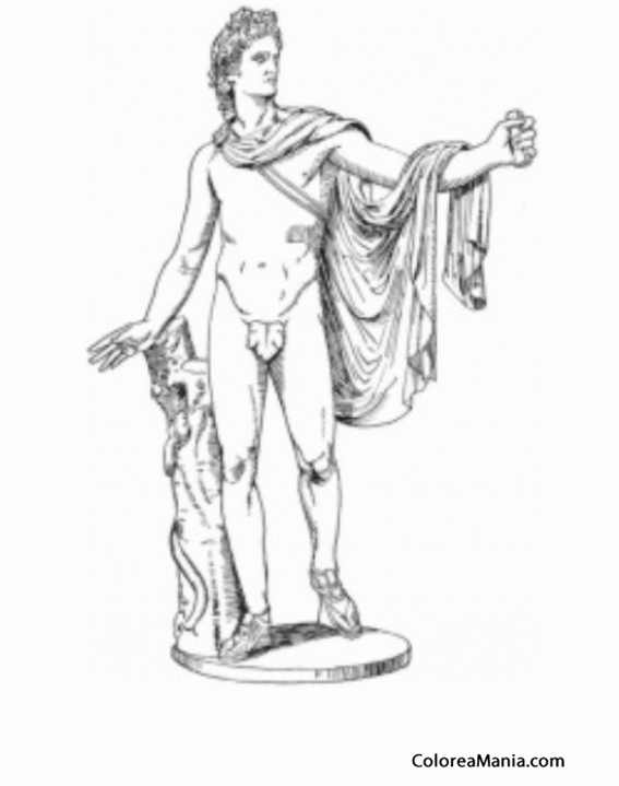 Colorear Apolo, hijo de Zeus (Mitología Griega), dibujo ...