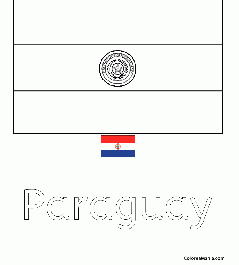 Dibujo De La Bandera De Paraguay Para Colorear Draw Lab 0442