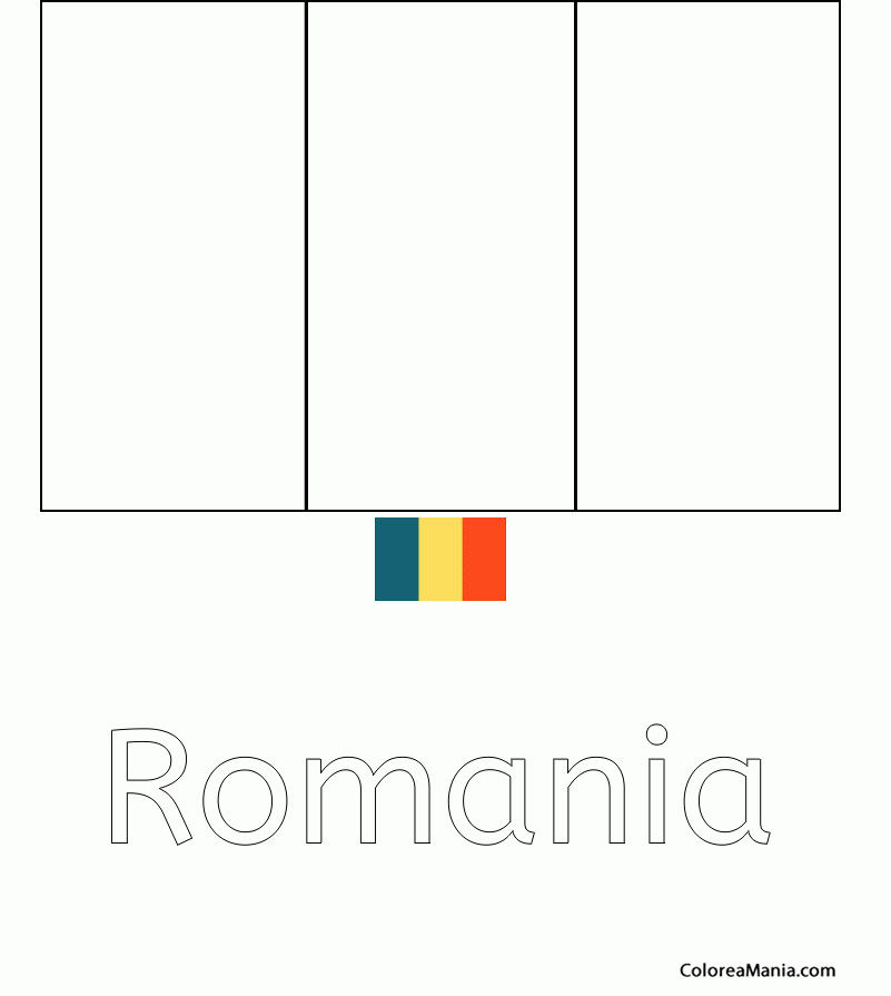 Colorear Ruman A Romania Roumanie Banderas De Paises Dibujo Para Colorear Gratis